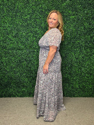White Birch Floral Smocked Maxi Dress