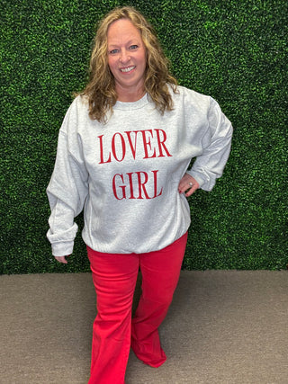 LOVER GIRL Crewneck Sweatshirt, Valentine's Day Shirt