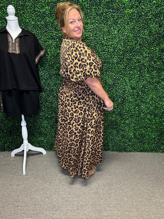 Entro Long Leopard Dress