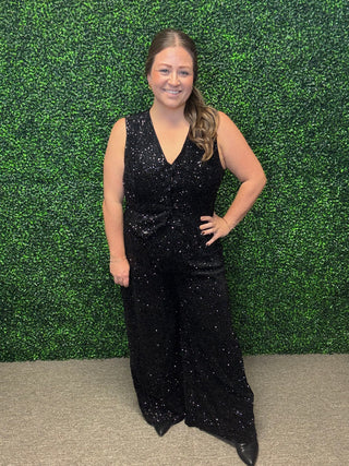 Sequin Black Vest