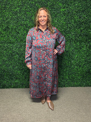 Boho Printed Shirt Dress FINAL SALE