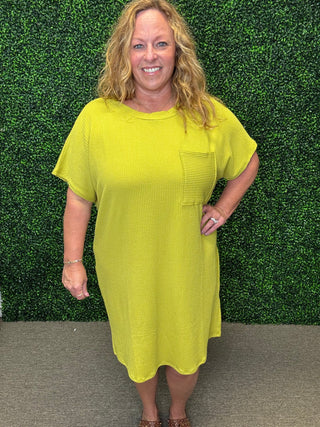 Chartreuse Glow Girl Dress