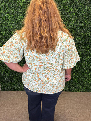 Field of Flowers V-neck Blouse