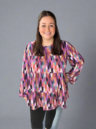 Geometric Long Sleeve Top by HEIMISH