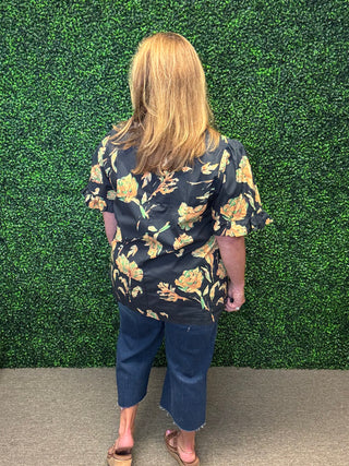 Golden Flowers Blouse Curvy Exclusive