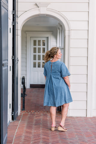 A-Line Chambray Denim Dress