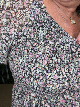 White Birch Floral Smocked Maxi Dress