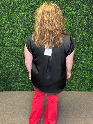 The Luxe Pleat V-Neck Top