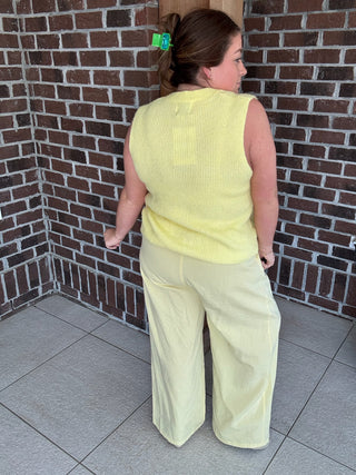 Molly Bracken Yellow Woven Pant