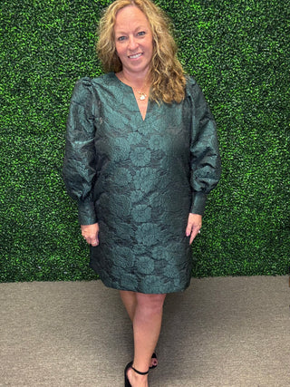 Holiday Jacquard Mini Dress