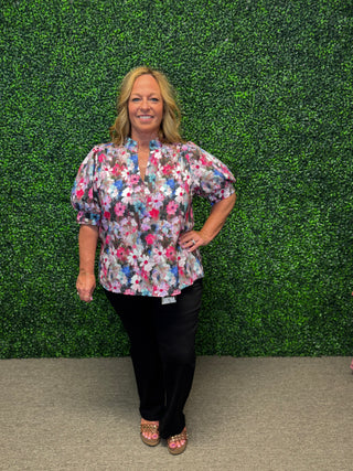 Floral Puff Sleeve Top