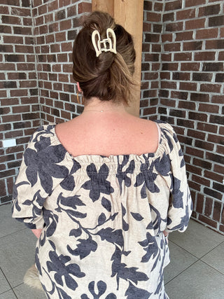 Easel Floral Printed Challis Top