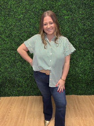 Umgee Striped Button Down