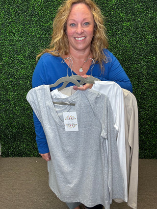 Long Sleeve V Neck Top