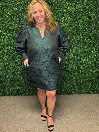 Holiday Jacquard Mini Dress