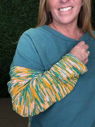 French Terry Fun Back and Sleeves Top