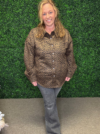Leopard Button Down Shirt