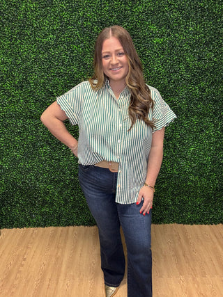 Umgee Striped Button Down