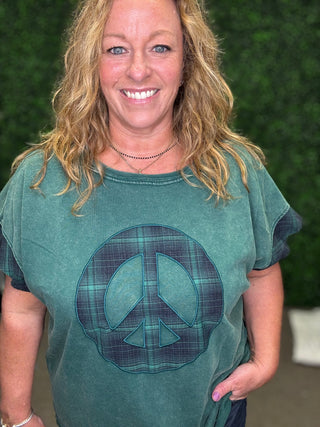 The Peace and Plaid Top