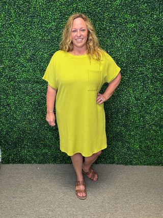 Chartreuse Glow Girl Dress