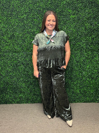 Velvet Wide Leg Pant