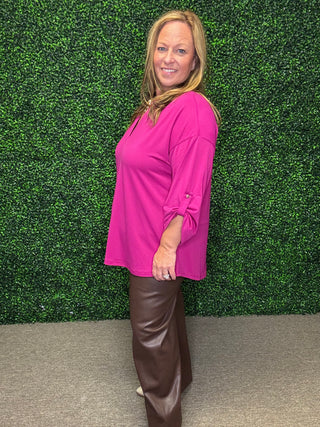 White Birch Notch Tab Knit Top