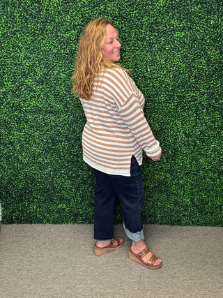 Tan Striped Sweater