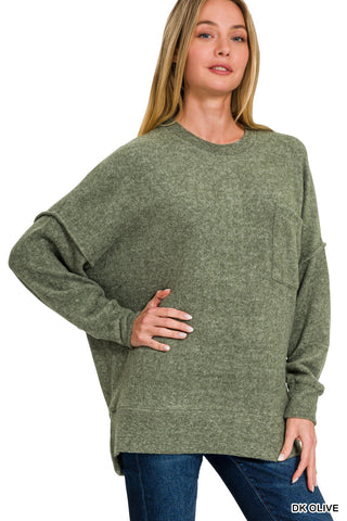 Brushed Melange Oversized Sweater