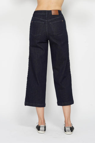 Side Detail Braid Crop Jean