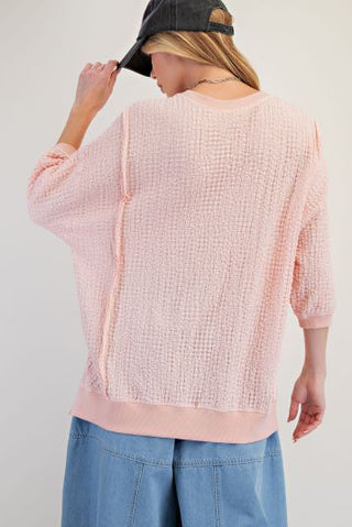 Peach Popcorn Pullover