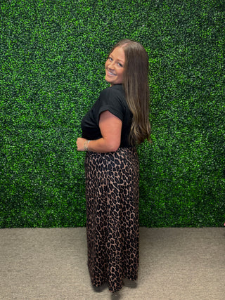 Wild Side Leopard Print Maxi Skirt