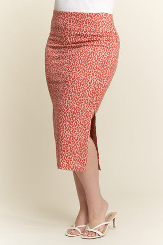 Leopard Knit Pencil Skirt