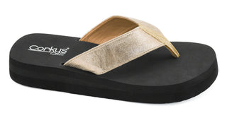 Corkys Overboard Flip Flop Metallic Gold