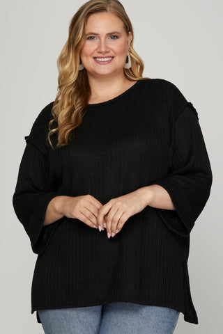 3/4 Sleeve Knit Top