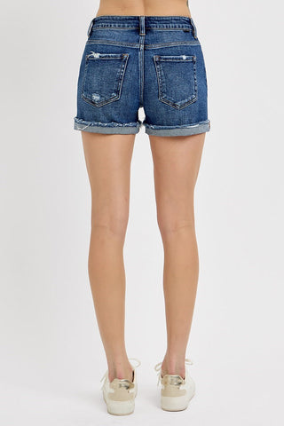 Risen Mid Rise Cuffed Shorts Denim