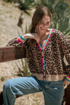 Colorful Leopard Cardi