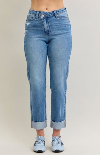 Judy Blue Criss Cross Single Cuff Jean