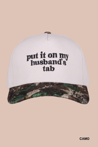 Put It On My Husband's Tab Baseball Hat