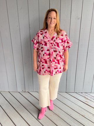 Berry Squares Blouse