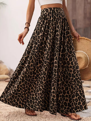 Wild Side Leopard Print Maxi Skirt