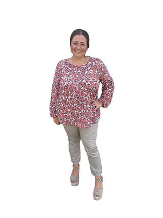 Crimson Leopard Babydoll Top
