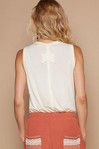 V-neck Lace Applique Tank