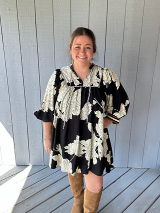 Boho Floral Mini Dress