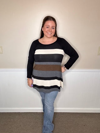 Block Stripe Tunic Top