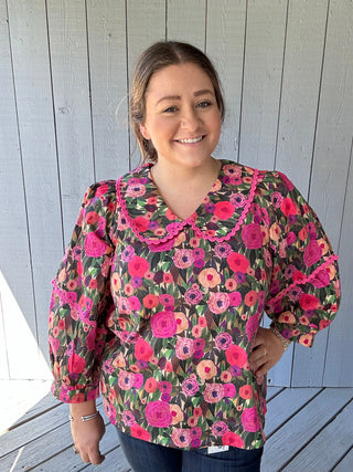 Peter Pan Floral Blouse