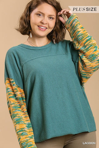 French Terry Fun Back and Sleeves Top