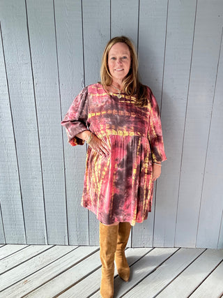 Tie Dye Mini Swing Dress