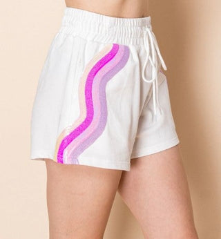 Sequin Striped Shorts