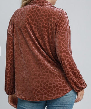 Rosey Velvet Shirt by Umgee