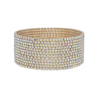 Opal Crystal & Gold Stack Bracelets